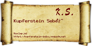 Kupferstein Sebő névjegykártya